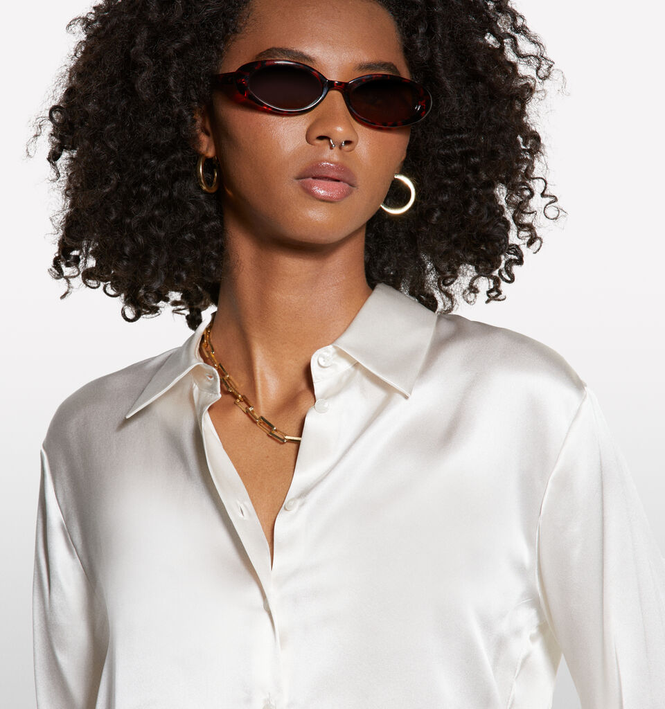 Πουκάμισο λευκό κρεμ από μετάξι. - πουκάμισα γυναικεία - Λευκο Κρεμ | Sisley image number 4